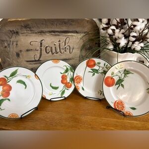 4 Vintage William Sonoma Citrus Grove Salad/Desserts plates